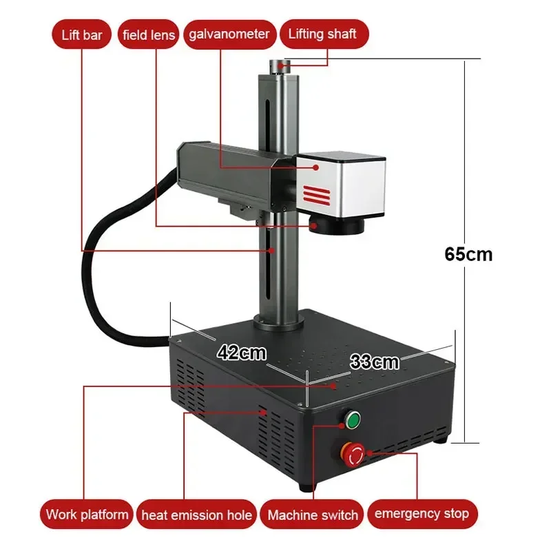 Fiber Laser Marking Machine 30W - 'for 20W 30W Mini Impresora Desktop