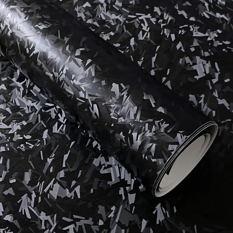 Air Bubble Wrap Roll Packaging - Black Forged Carbon Fiber Vinyl Wrap