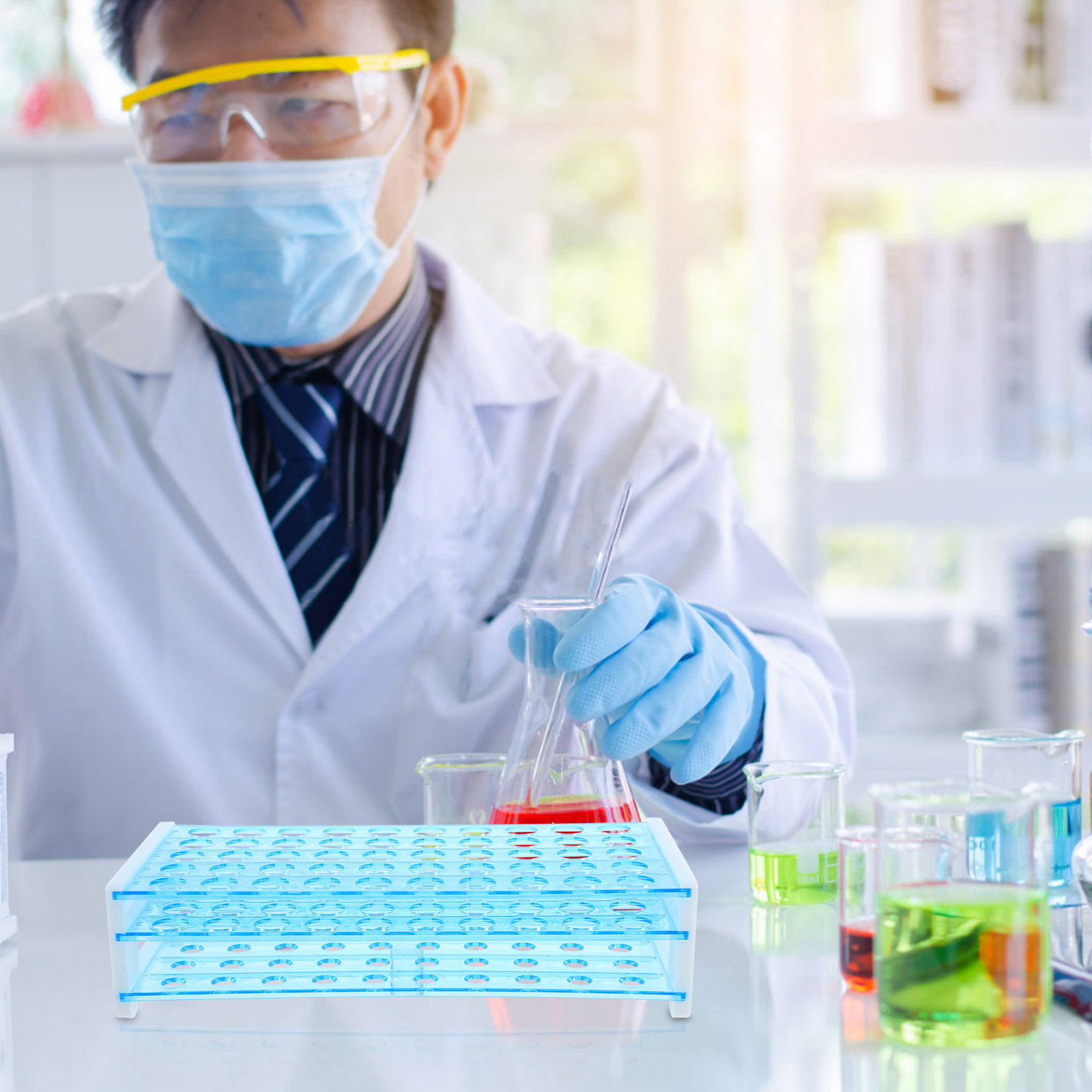 Test Tube Rack 3-Tier Plastic  - Lab Equipment ulasan dan harga