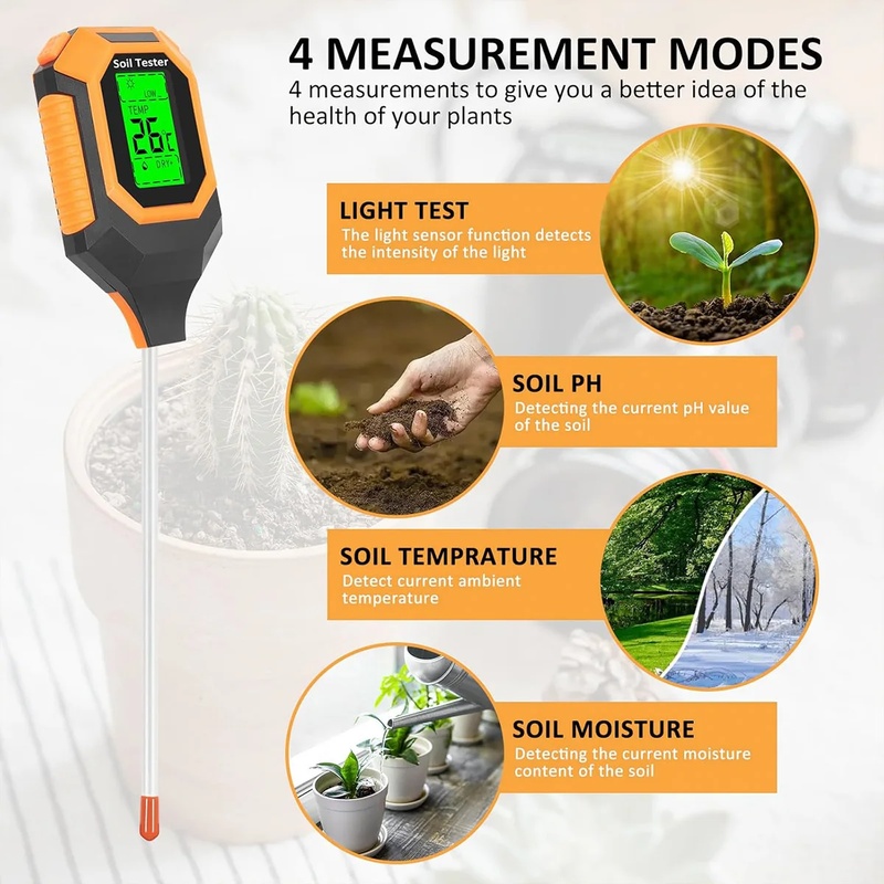 4-in-1 Soil Tester, Soil Moist - Ph Meter Digital Water Tester ulasan dan harga