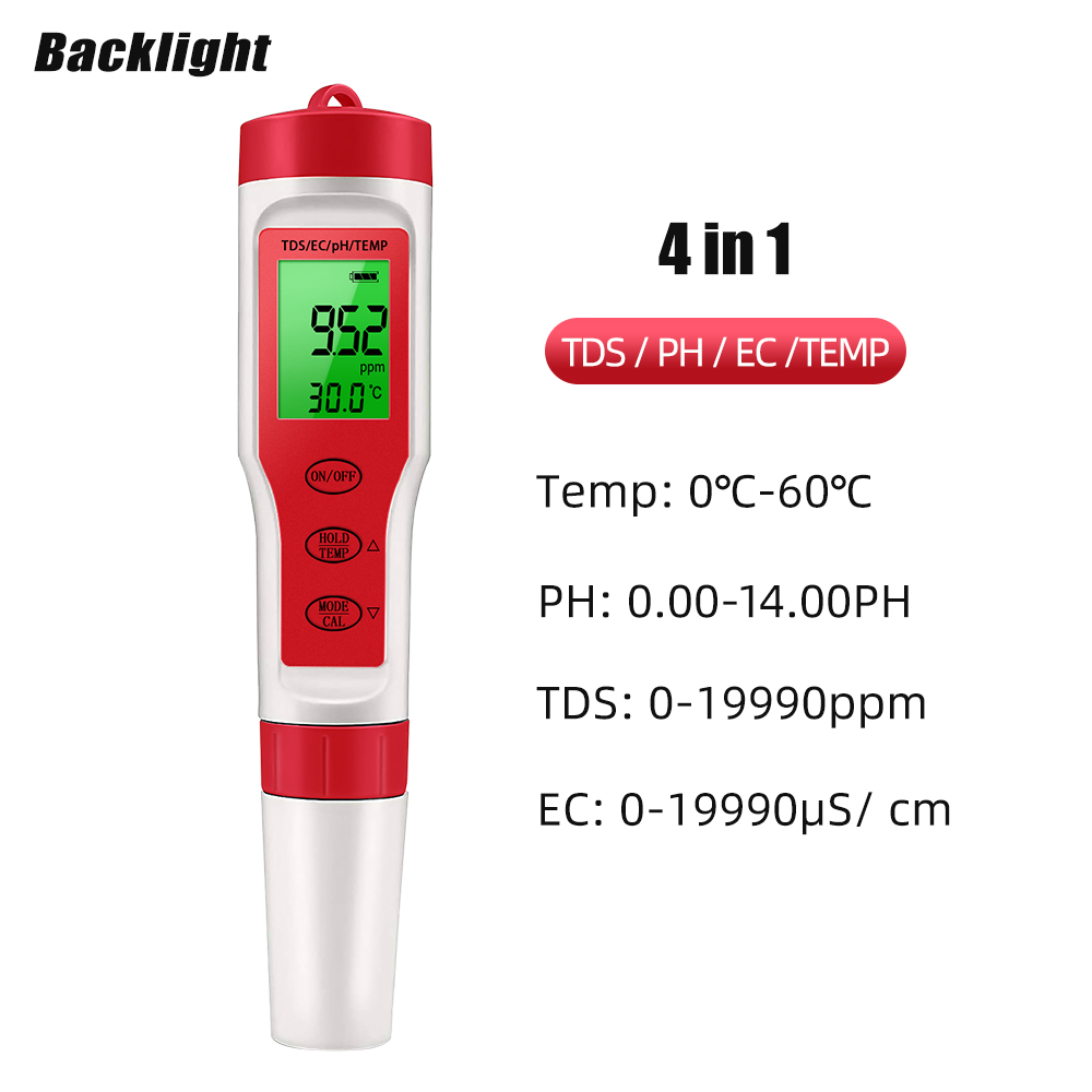 4 IN 1 TDS PH Meter PH/TDS/EC/ - Ph Meter Digital Water Tester ulasan dan harga